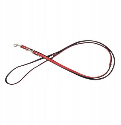 Picture of Smycz regulowana skórzana dla psa, czerwony/czarny, XS-S, 12mm/200cm