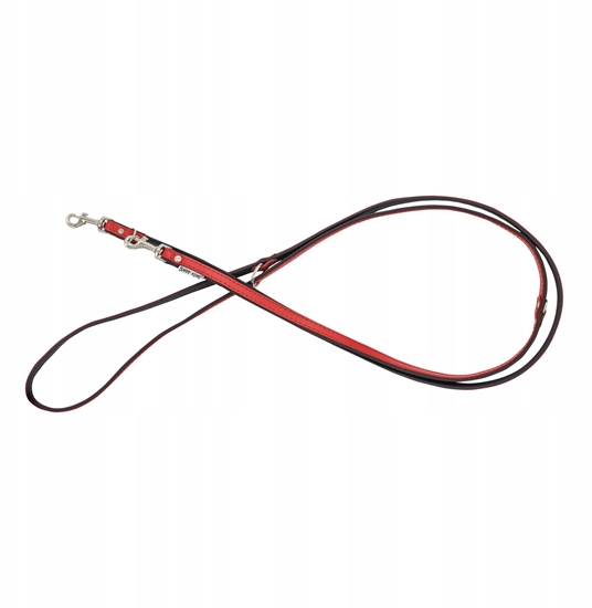 Picture of Smycz regulowana skórzana dla psa, czerwony/czarny, XS-S, 12mm/200cm