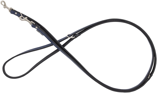 Picture of Smycz regulowana skórzana dla psa, granatowy/czarny, M-L, 20mm/200cm