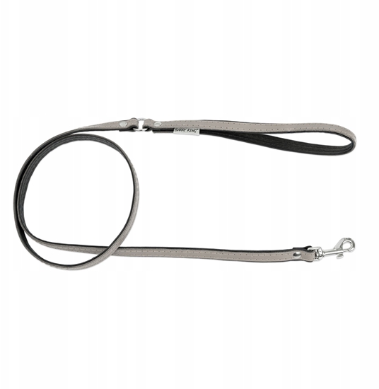 Picture of Smycz skórzana dla psa, szary/czarny, M-L, 20mm/120cm