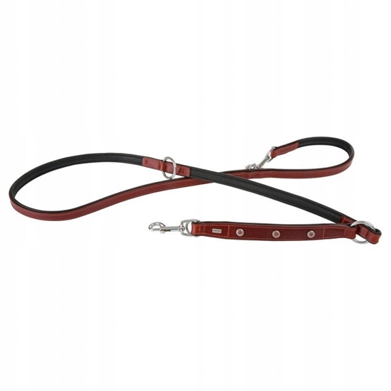 Picture of Smycz skórzana, 20 mm / 200 cm, czerwona/czarna