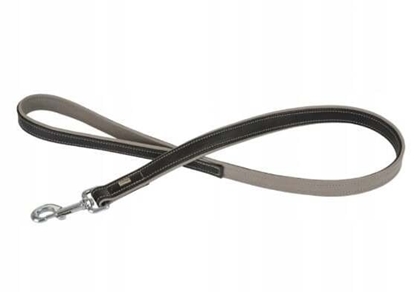 Picture of Smycz skórzana, M: 25 mm / 100 cm, czarna/szara