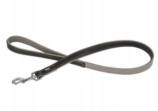 Picture of Smycz skórzana, M: 25 mm / 100 cm, czarna/szara