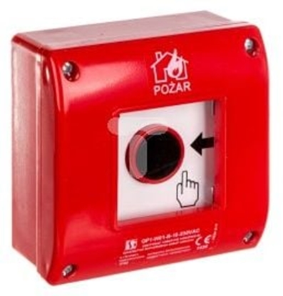 Picture of Spamel Rczny ostrzegacz przeciwpoarowy natynkowy, styk 1Z+LED 230V AC (OP1-W01-B\10-230)