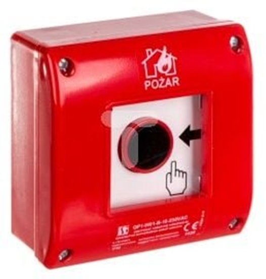 Picture of Spamel Rczny ostrzegacz przeciwpoarowy natynkowy, styk 1Z+LED 230V AC (OP1-W01-B\10-230)