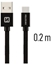 Изображение Swissten Textile Universal Quick Charge 3.1 USB-C Data and Charging Cable 20 cm