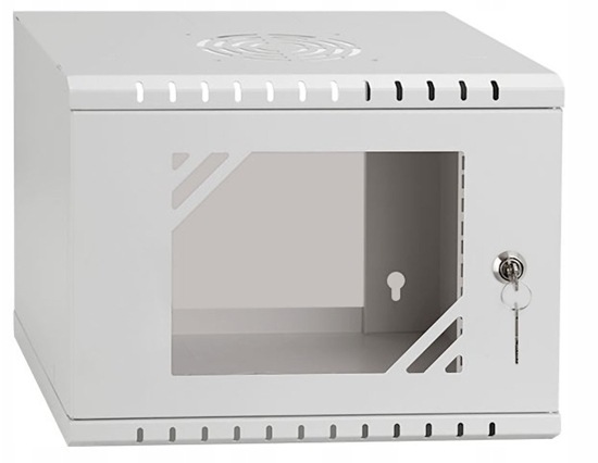 Picture of Szafa Lexi-NET LEXI-Net 10" szafka cienna Basic 4U 320x300, szklane drzwi, bez tyu, spawany, szary