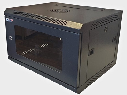 Picture of Szafa Lexi-NET LEXI-Net 19" szafa cienna 6U 600x450, nosno 60 kg, szklane drzwi, rozoony, czarny