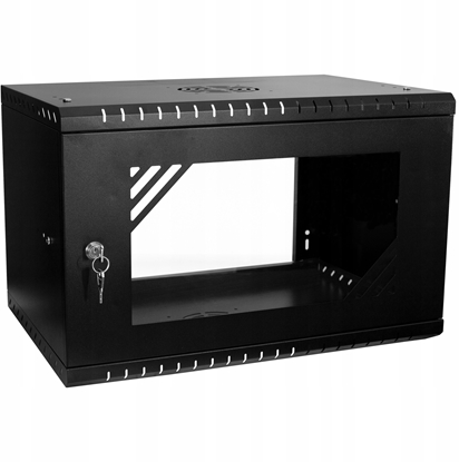 Picture of Szafa Lexi-NET LEXI-Net 19" szafka cienna Basic 6U 520x350, szklane drzwi, bez tyu, rozoony, czarny