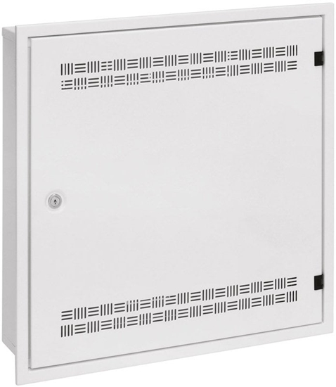 Picture of Szafa Solarix rozdzielacz LC-18 do ciany z listwami 2U, 4U a 11U, 550x550 biaa RAL9003 z rámeczkiem k zazdieniu LC-18-55-15-W-W