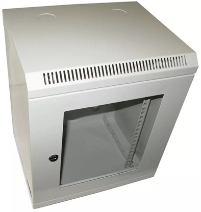 Picture of Szafa XtendLan 10" szafka cienna 9U 350x140, nosno 50 kg, drzwi z pleksi, spawany, szary