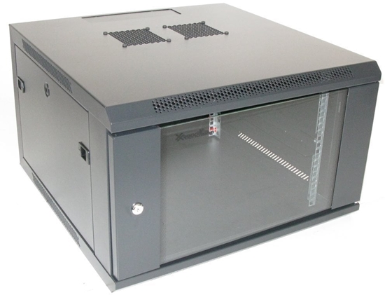 Picture of Szafa XtendLan 19" szafa rackowa 6U 600x600, nosno 60 kg, szklane drzwi, spawany, czarny