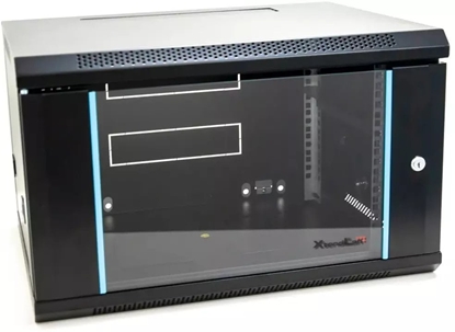 Picture of Szafa XtendLan 19" szafa rackowa cienna 6U 600x450, nosno 60 kg, szklane drzwi, spawany, czarny