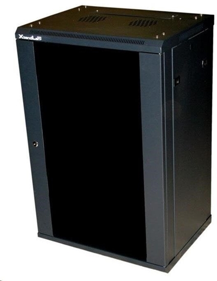 Picture of Szafa XtendLan 19" szafka cienna 18U 600x450, nosno 60 kg, szklane drzwi dymne, rozoony, czarny