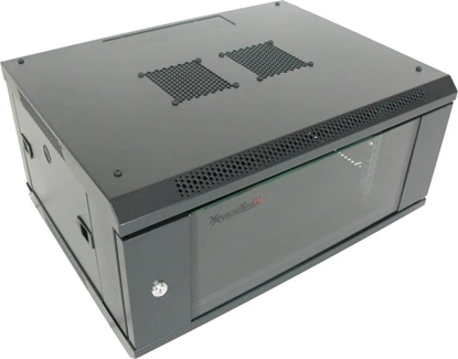 Picture of Szafa XtendLan 19" szafka cienna 4U 600x450, nosno 60 kg, szklane drzwi, spawany, czarny