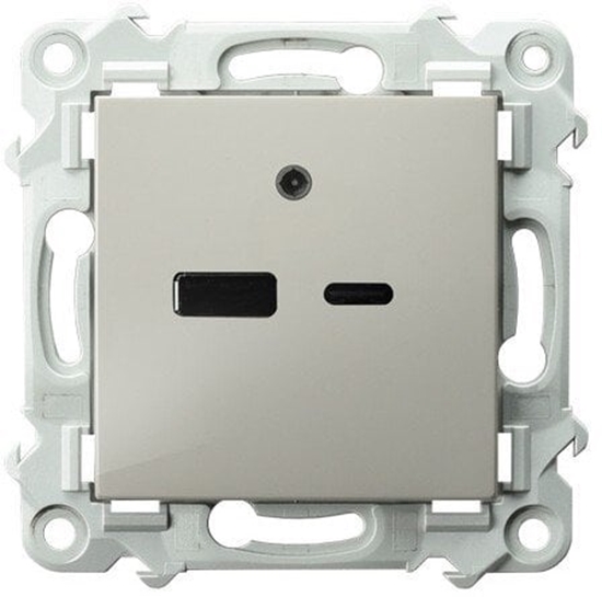 Picture of SZAFIR adowarka USB A+C kaszmirowy be GPUSB-2Z/m/83