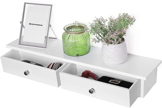 Изображение Szafka wiszca biaa 65x15x10 cm z szufladami póka