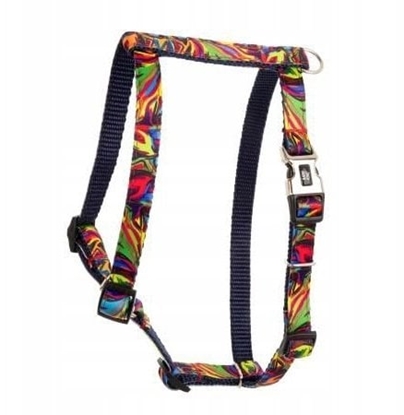 Picture of Szelki dla psa, granatowe, wzór picasso, tama polipropylenowa, 16mm/30-60cm