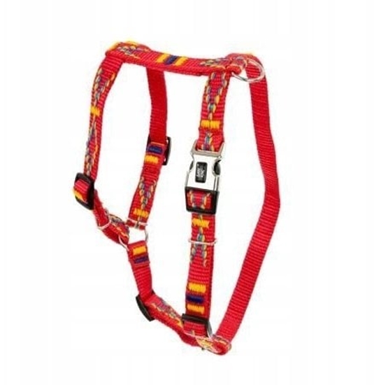 Picture of Szelki dla psa, wzór etniczny, tama polipropylenowa, 20mm/50-80cm czerwone