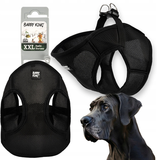 Picture of Szelki, dla psa, czarne, bezuciskowe, XXL, ob.klatki 57cm/d.klatki 30cm