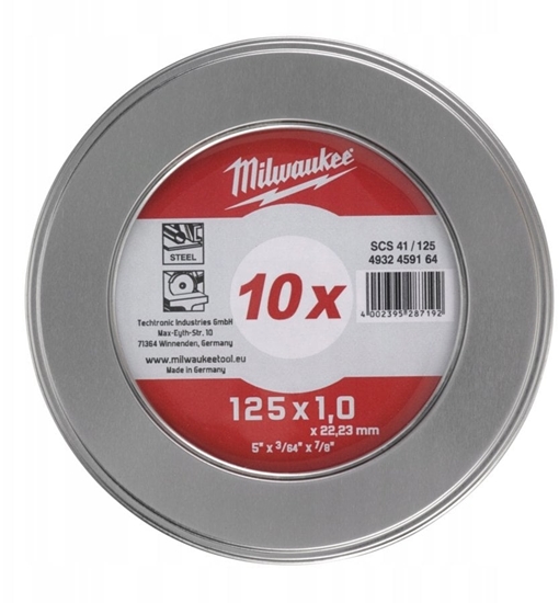 Picture of Abrazīvais griešanas disks Milwaukee WSCS41; 22,2 mm; 125 mm; 10 gab.