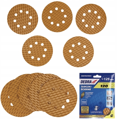 Изображение Tarczki cierne Anti-clog 125mm, #120, rzep, zestaw 5szt