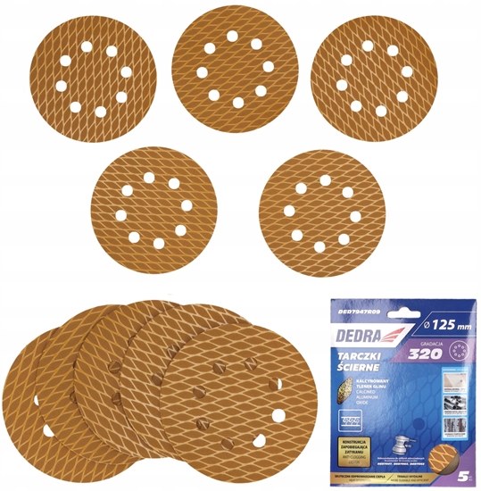 Изображение Tarczki cierne Anti-clog 125mm, #320, rzep, zestaw 5szt