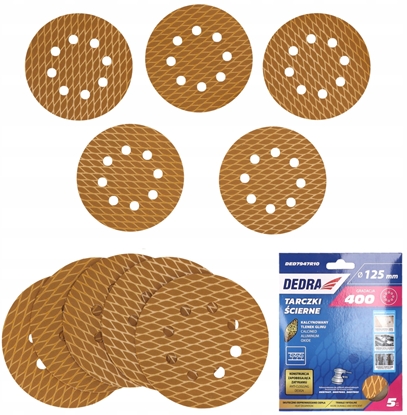 Изображение Tarczki cierne Anti-clog 125mm, #400, rzep, zestaw 5szt