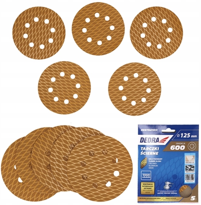 Изображение Tarczki cierne Anti-clog 125mm, #600, rzep, zestaw 5szt