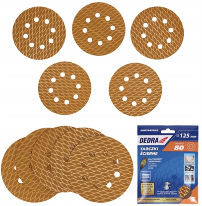 Изображение Tarczki cierne Anti-clog 125mm, #80, rzep, zestaw 5szt