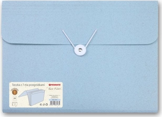 Picture of Teczka z 7-ma przegródkami PENMATE ECO FILE+ niebieska