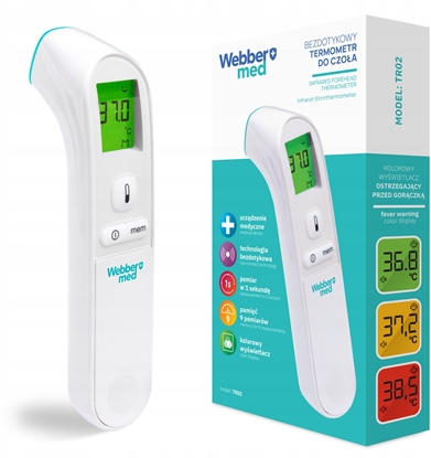 Picture of Termometr Webber TERMOMETR BEZDOTYKOWY MEDYCZNY NA PODCZERWIE WEBBER TR02