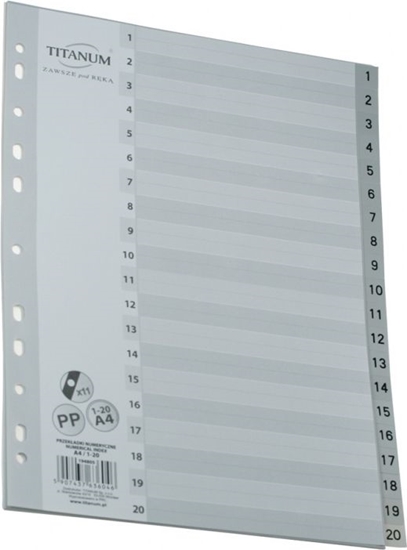 Picture of Titanum Przekadka numeryczna Titanum A4 szary 20 (IN20)