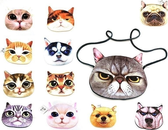 Изображение Torebka welurowa kot 22x17cm MIX