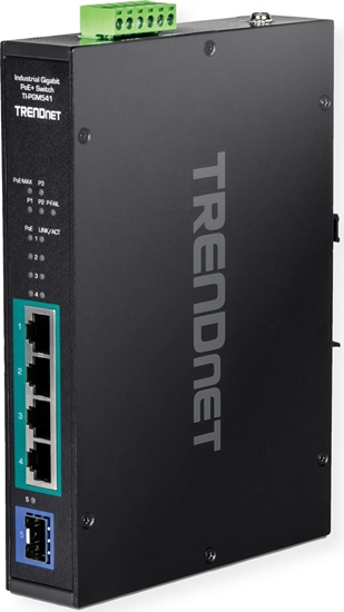Picture of Trendnet 5-port Indust. Gbit PoE+ DIN-Rail Switch -20/+65°C