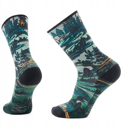 Attēls no U'S Hike Light Cushion Campground Print Crew Socks, K18 | winter moss, XL