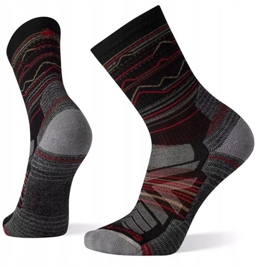 Picture of U'S Hike Light Cushion Mountain Range Pattern Crew Socks, 001 | black, XL