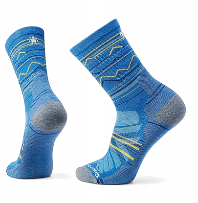 Изображение U'S Hike Light Cushion Mountain Range Pattern Crew Socks, J96 | laguna blue, M
