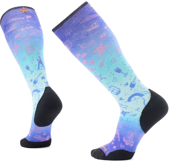 Picture of U'S Ski Targeted Cushion Nature Doodles Print OTC Socks, 810 | capri, M