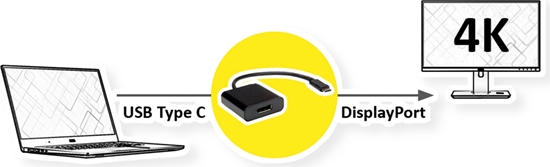 Picture of Value Type C - DisplayPort Adapter, M/F, 4K60Hz