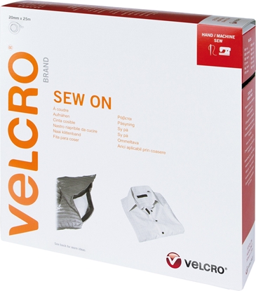 Picture of Velcro ® Klettband zum Aufnähen, Haken & Flausch 20mm x 25m Schwarz