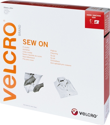 Picture of Velcro ® Klettband zum Aufnähen, Haken & Flausch 20mm x 25m Weiß
