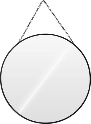 Изображение Vilde Lustro na acuszku w czarnej metalowej ramie, okrge, 29 cm