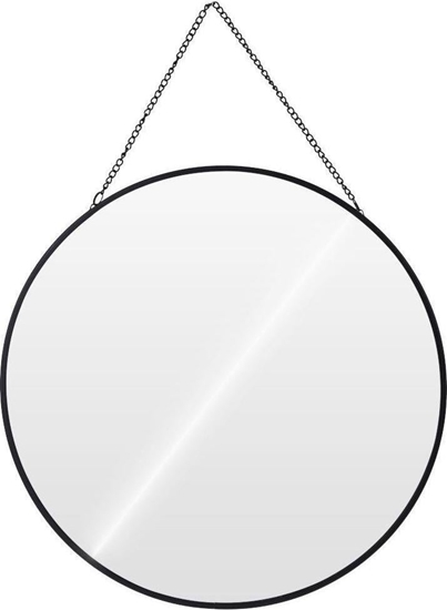 Изображение Vilde Lustro na acuszku w czarnej metalowej ramie, okrge, 29 cm