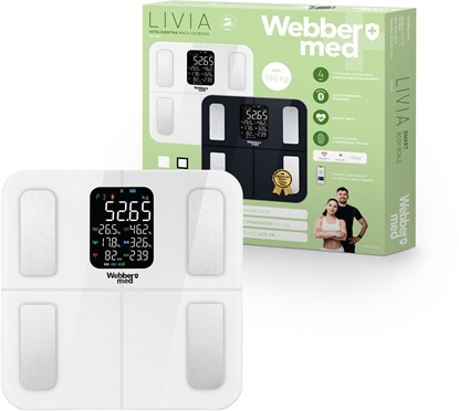 Изображение Waga azienkowa Analityczna 16 Parametrów Apple Health, Google Fit, IF1320B