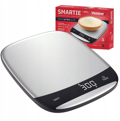 Picture of Waga kuchenna WEBBER INOX elektroniczna precyzyjna LCD 10kg USB tarowanie