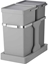 Attēls no Waste bin, EKO, grey, plastic/steel, 2-compartment, 20+15 l, pull-out system, for source sorting