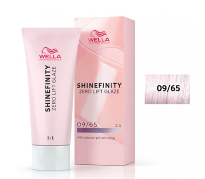 Picture of Wella Professionals Shinefinity Zero Lift Glaze 09/65 Pink Shimmer Hair Color Gel 60 ml