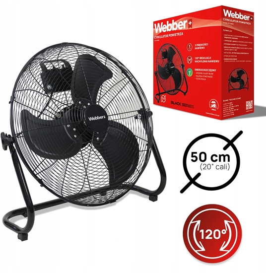 Picture of WENTYLATOR Cyrkulator Powietrza PODOGOWY DUY Wiatrak 50 cm WEBBER CICHY