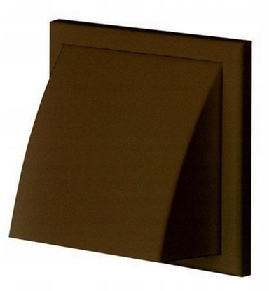 Attēls no Wylot cienny z zaworem zwrotnym i okapem 154x154mm fi 100mm brz MW102AZPKBR